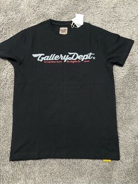 Gallery Dept Black Tee with White and Red Logo